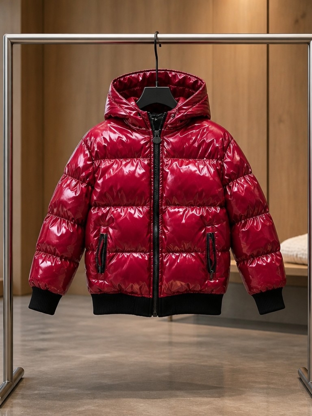 Appaman Puffy Coat Down Puffer Jacket Hooded Glitter Sparkle Royalre Red Size 8